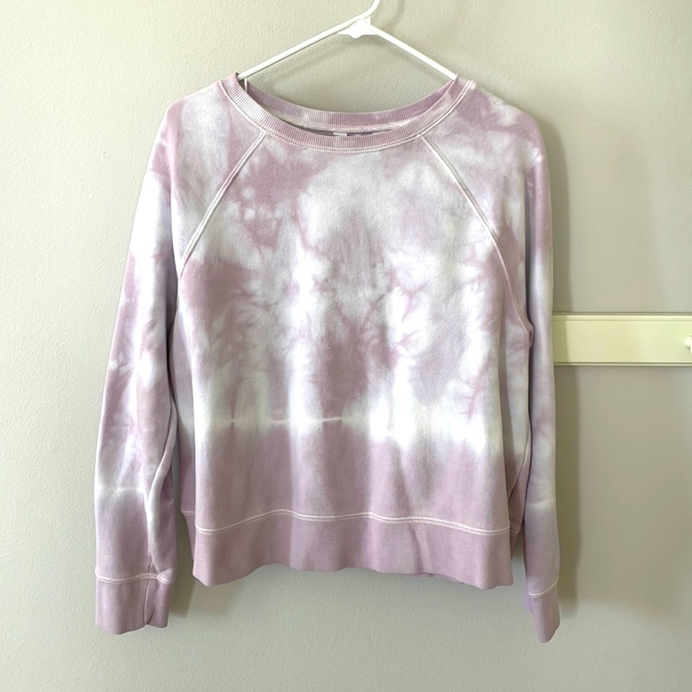 lavender tie-dye crewneck